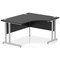 Impulse 1400mm Corner Desk, Right Hand, Silver Cantilever Leg, Black