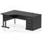 Impulse 1400mm Corner Desk with 800mm Desk High Pedestal, Left Hand, Black Cantilever Leg, Black