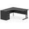 Impulse 1600mm Corner Desk with 600mm Desk High Pedestal, Left Hand, Black Cantilever Leg, Black
