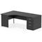 Impulse 1600mm Corner Desk with 800mm Desk High Pedestal, Left Hand, Panel End Leg, Black