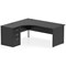 Impulse 1800mm Corner Desk with 600mm Desk High Pedestal, Left Hand, Panel End Leg, Black