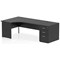 Impulse 1800mm Corner Desk with 800mm Desk High Pedestal, Left Hand, Panel End Leg, Black