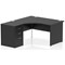 Impulse 1400mm Corner Desk with 600mm Desk High Pedestal, Left Hand, Panel End Leg, Black