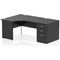 Impulse 1400mm Corner Desk with 800mm Desk High Pedestal, Left Hand, Panel End Leg, Black