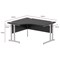 Impulse 1400mm Corner Desk with 800mm Desk High Pedestal, Left Hand, Silver Cable Managed Leg, Black