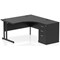 Impulse 1400mm Corner Desk with 600mm Desk High Pedestal, Right Hand, Black Cantilever Leg, Black