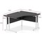 Impulse 1400mm Corner Desk with 600mm Desk High Pedestal, Right Hand, White Cantilever Leg, Black
