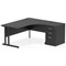 Impulse 1600mm Corner Desk with 600mm Desk High Pedestal, Right Hand, Black Cantilever Leg, Black
