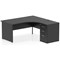 Impulse 1600mm Corner Desk with 600mm Desk High Pedestal, Right Hand, Panel End Leg, Black