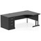 Impulse 1600mm Corner Desk with 800mm Desk High Pedestal, Right Hand, Black Cantilever Leg, Black