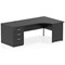 Impulse 1600mm Corner Desk with 800mm Desk High Pedestal, Right Hand, Panel End Leg, Black
