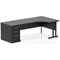 Impulse 1800mm Corner Desk, Right Hand, Black Cantiever Leg, Black, With 800mm Deep Desk High Pedestal