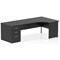 Impulse 1800mm Corner Desk with 800mm Desk High Pedestal, Right Hand, Panel End Leg, Black