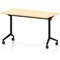 Impulse Plus Slim Flip Rectangular Table, 1200mm Wide, Black Foot, Maple