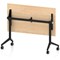 Impulse Plus Slim Flip Rectangular Table, 1200mm Wide, Black Foot, Maple