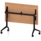 Impulse Plus Slim Flip Rectangular Table, 1200mm Wide, Black Foot, Oak
