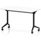 Impulse Plus Slim Flip Rectangular Table, 1200mm Wide, Black Foot, White