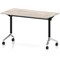 Impulse Plus Slim Flip Rectangular Table, 1200mm Wide, Chrome Foot, Grey Oak