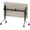 Impulse Plus Slim Flip Rectangular Table, 1200mm Wide, Chrome Foot, Grey Oak