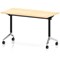 Impulse Plus Slim Flip Rectangular Table, 1200mm Wide, Chrome Foot, Maple