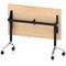 Impulse Plus Slim Flip Rectangular Table, 1200mm Wide, Chrome Foot, Maple