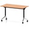 Impulse Plus Slim Flip Rectangular Table, 1200mm Wide, Chrome Foot, Oak