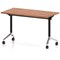 Impulse Plus Slim Flip Rectangular Table, 1200mm Wide, Chrome Foot, Walnut