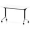Impulse Plus Slim Flip Rectangular Table, 1200mm Wide, Chrome Foot, White
