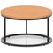 Impulse 800mm Round Coffee Table With Metal Frame Beech Top Black Leg