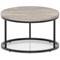 Impulse 800mm Round Coffee Table With Metal Frame Grey Oak Top Black Leg