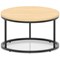 Impulse 800mm Round Coffee Table With Metal Frame Maple Top Black Leg