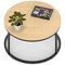 Impulse 800mm Round Coffee Table With Metal Frame Maple Top Black Leg