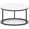 Impulse 800mm Round Coffee Table With Metal Frame White Top Black Leg