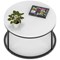 Impulse 800mm Round Coffee Table With Metal Frame White Top Black Leg