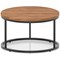 Impulse 800mm Round Coffee Table With Metal Frame Walnut Top Black Leg