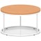 Impulse 800mm Round Coffee Table With Metal Frame Beech Top White Leg