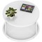 Impulse 800mm Round Coffee Table With Metal Frame White Top White Leg