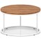 Impulse 800mm Round Coffee Table With Metal Frame Walnut Top White Leg