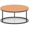 Impulse 1000mm Round Coffee Table With Metal Frame Beech Top Black Leg