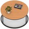 Impulse 1000mm Round Coffee Table With Metal Frame Beech Top Black Leg