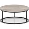Impulse 1000mm Round Coffee Table With Metal Frame Grey Oak Top Black Leg