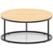Impulse 1000mm Round Coffee Table With Metal Frame Maple Top Black Leg