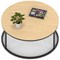 Impulse 1000mm Round Coffee Table With Metal Frame Maple Top Black Leg