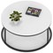 Impulse 1000mm Round Coffee Table With Metal Frame White Top Black Leg