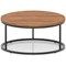 Impulse 1000mm Round Coffee Table With Metal Frame Walnut Top Black Leg