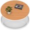 Impulse 1000mm Round Coffee Table With Metal Frame Beech Top White Leg