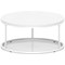 Impulse 1000mm Round Coffee Table With Metal Frame White Top White Leg