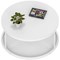 Impulse 1000mm Round Coffee Table With Metal Frame White Top White Leg