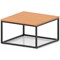 Impulse 800mm Square Coffee Table With Metal Frame Beech Top Black Leg