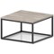 Impulse 800mm Square Coffee Table With Metal Frame Grey Oak Top Black Leg